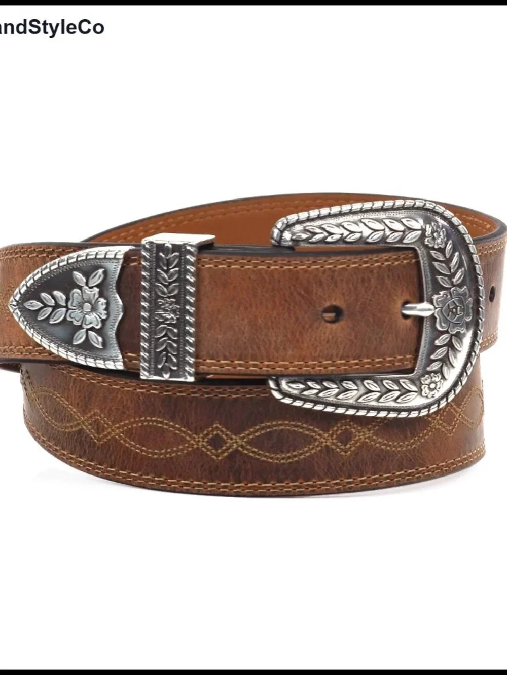 Women's Full-Grain Leather Tapered Belt with Removable Buckle
